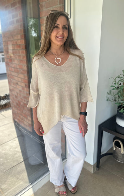 Stone Dip Hem Summer Knit