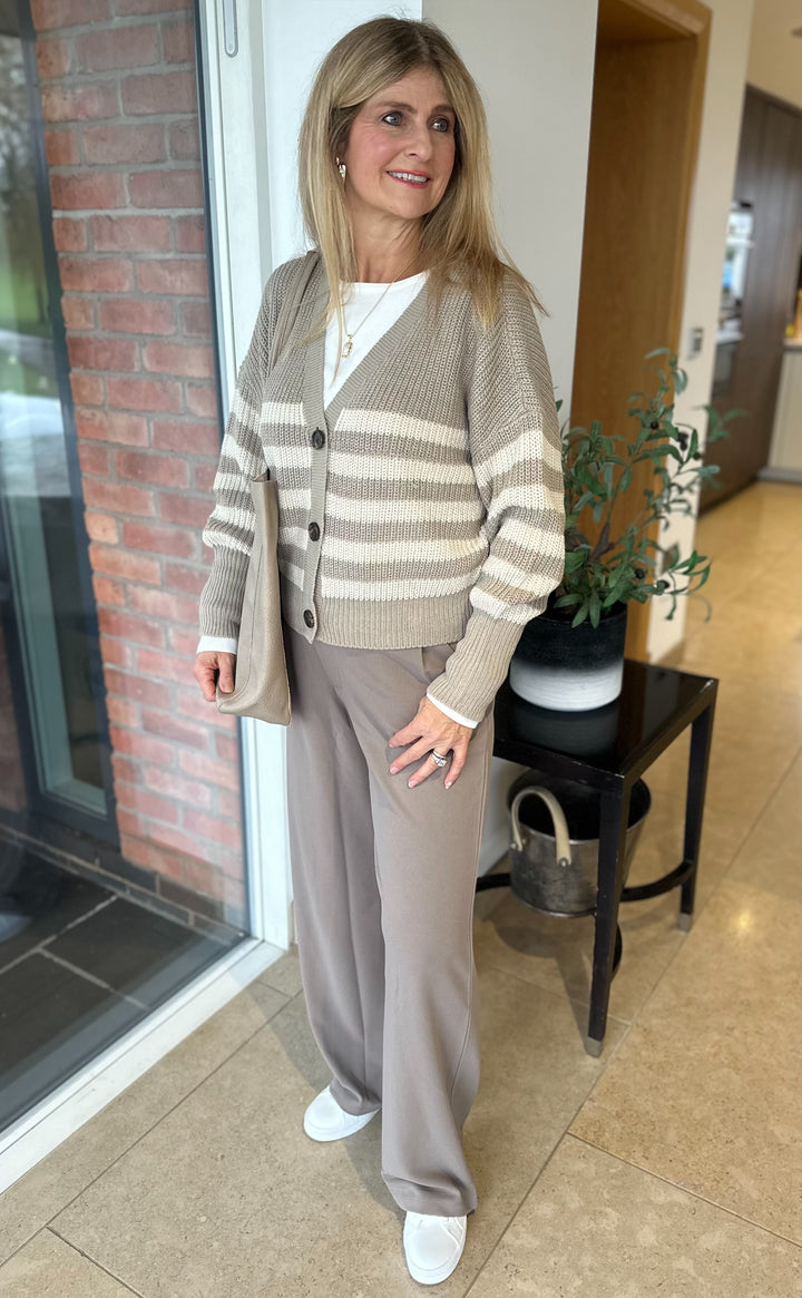 Vero Moda Stone Stripe Lea Cardy