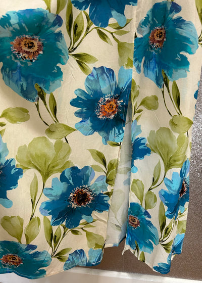 Blue Floral Tie Front Dress
