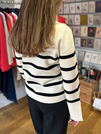 ONLY Birch Monica Striped Pullover