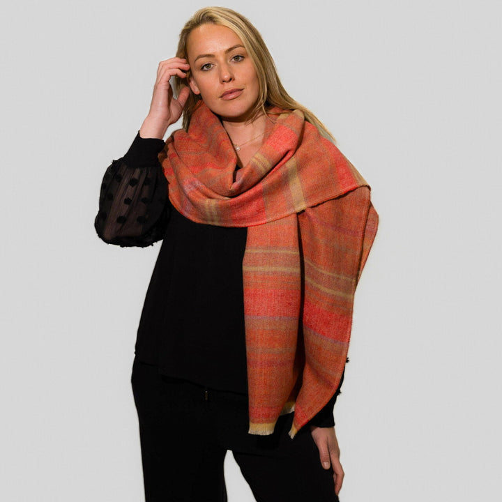 Zelly Tomato Muted Stripes Scarf