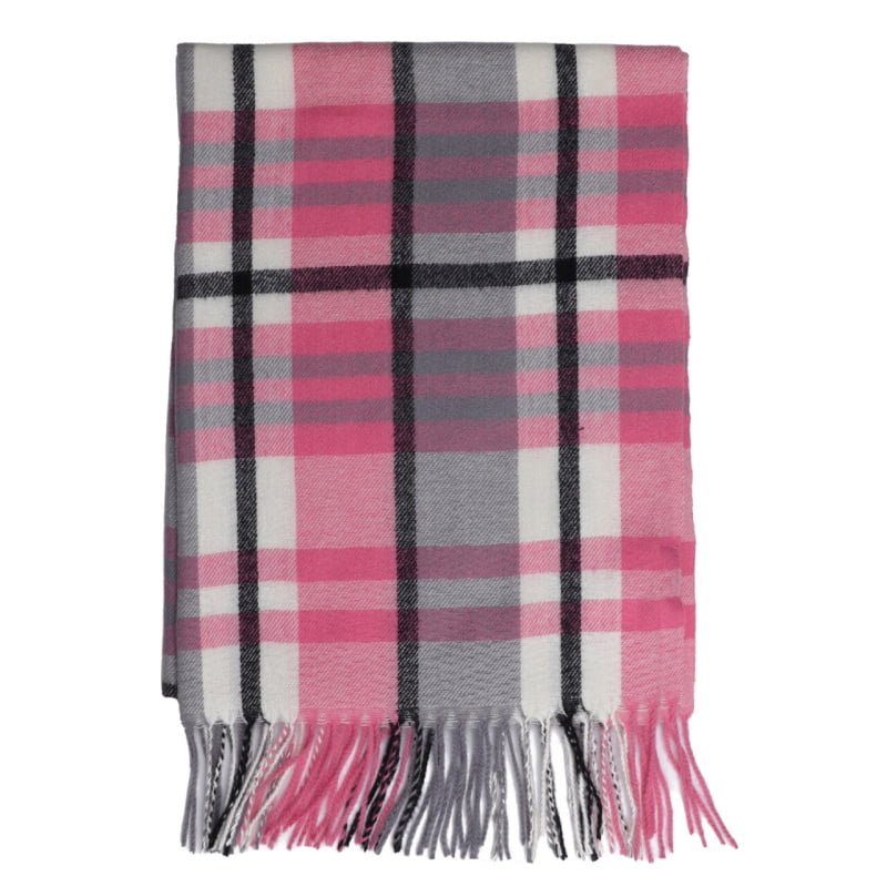 Zelly Pink Check Scarf