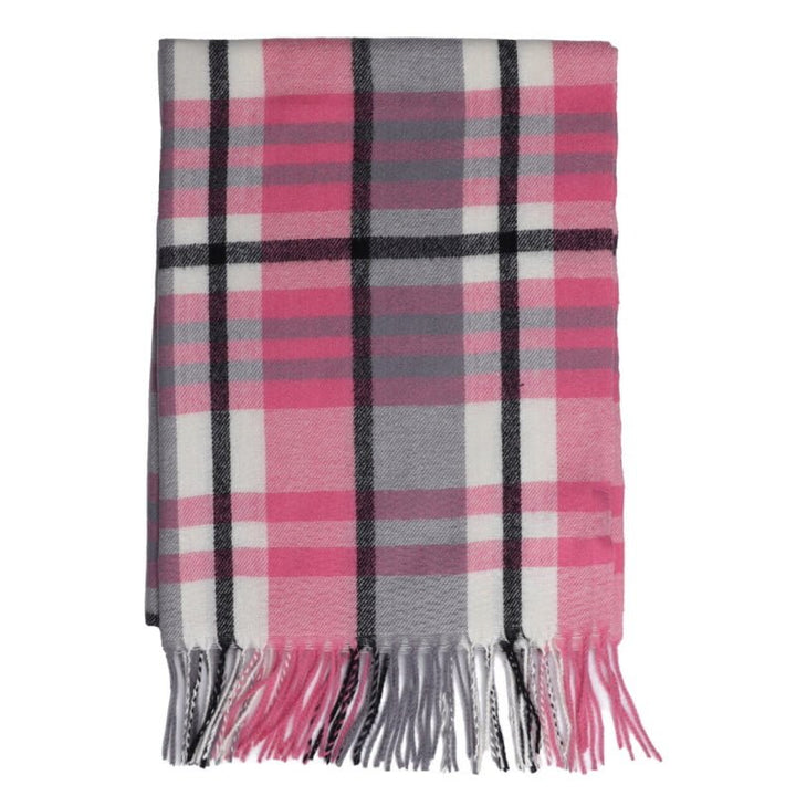 Zelly Pink Check Scarf