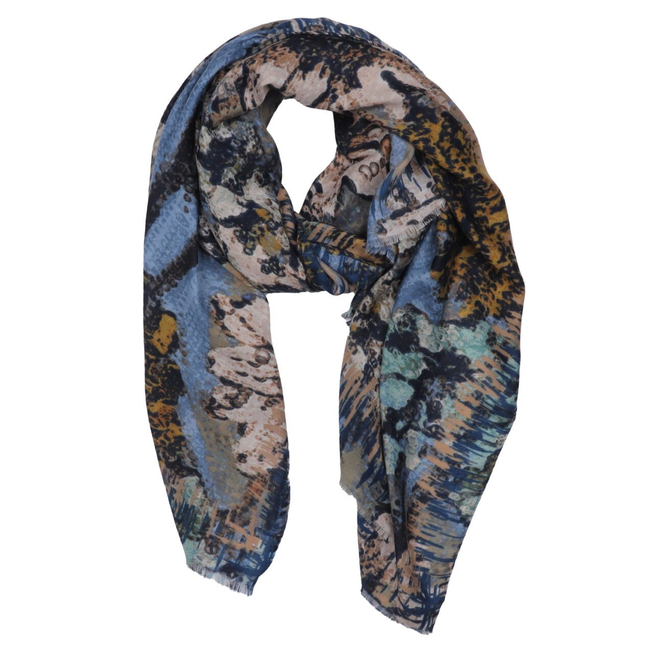 Zelly Blue Abstract Scarf