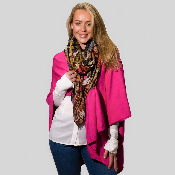 Zelly Red Winter Floral Scarf