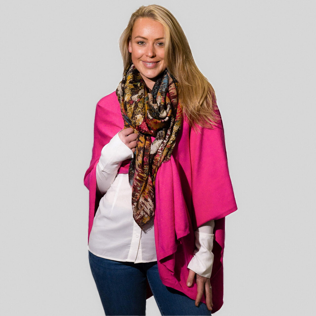 Zelly Red Winter Floral Scarf