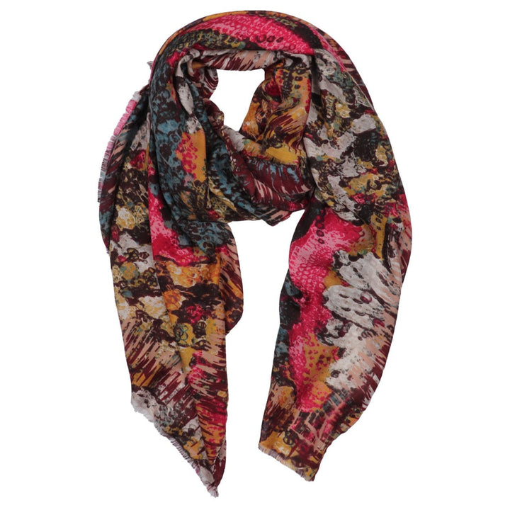 Zelly Red Winter Floral Scarf