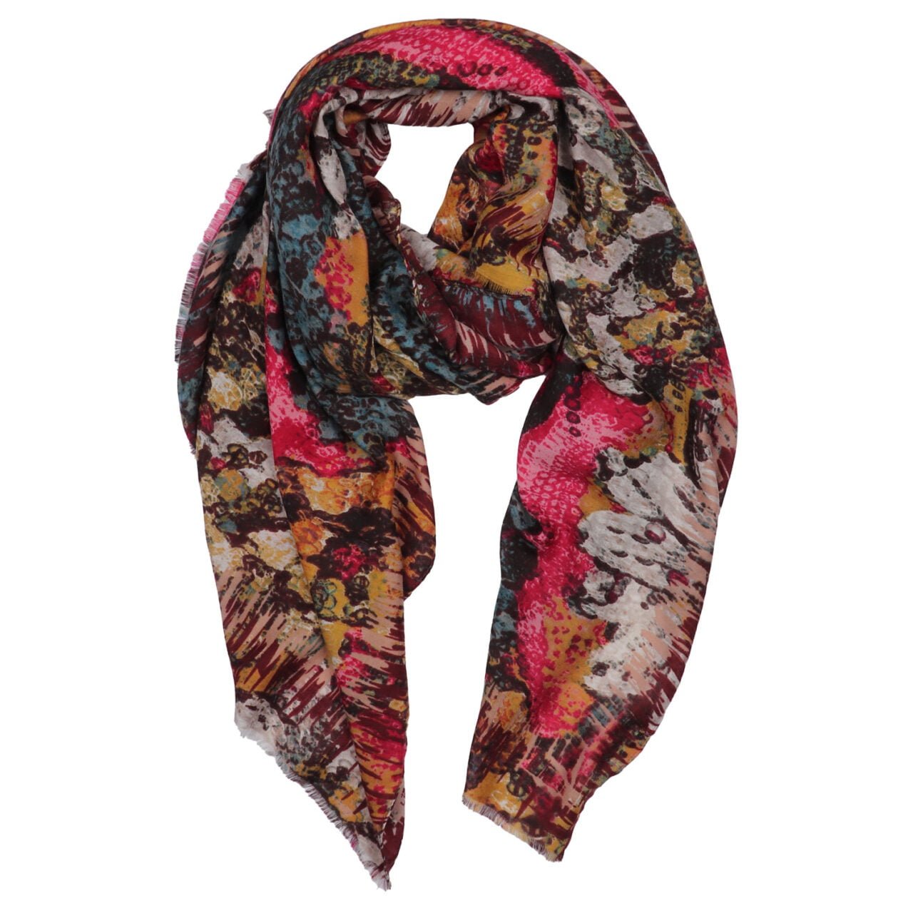 Zelly Red Winter Floral Scarf