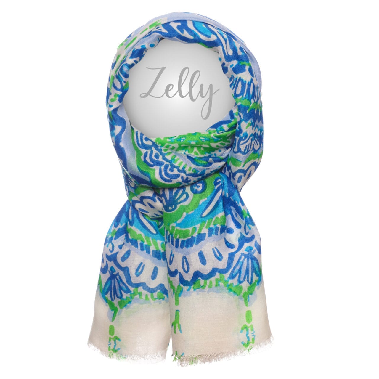 Blue & Green Shells Scarf
