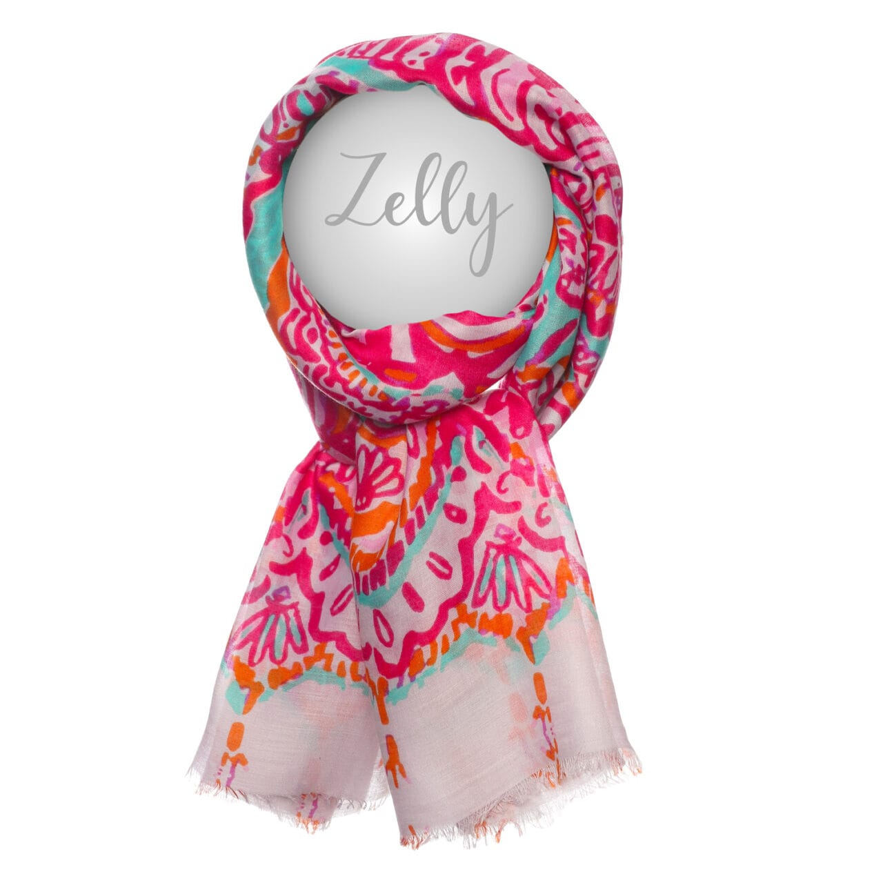 Pink & Orange Shells Scarf