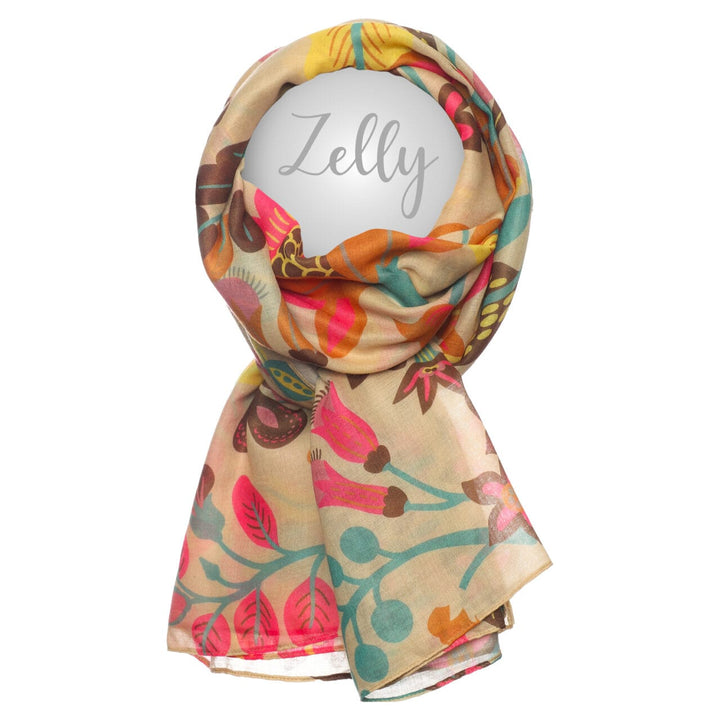Zelly Spring Garden Cream Scarf
