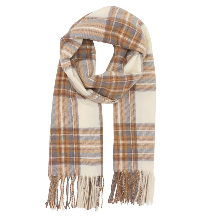 Zelly Cream Check Scarf
