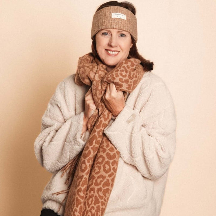 Zelly Taupe Animal Scarf
