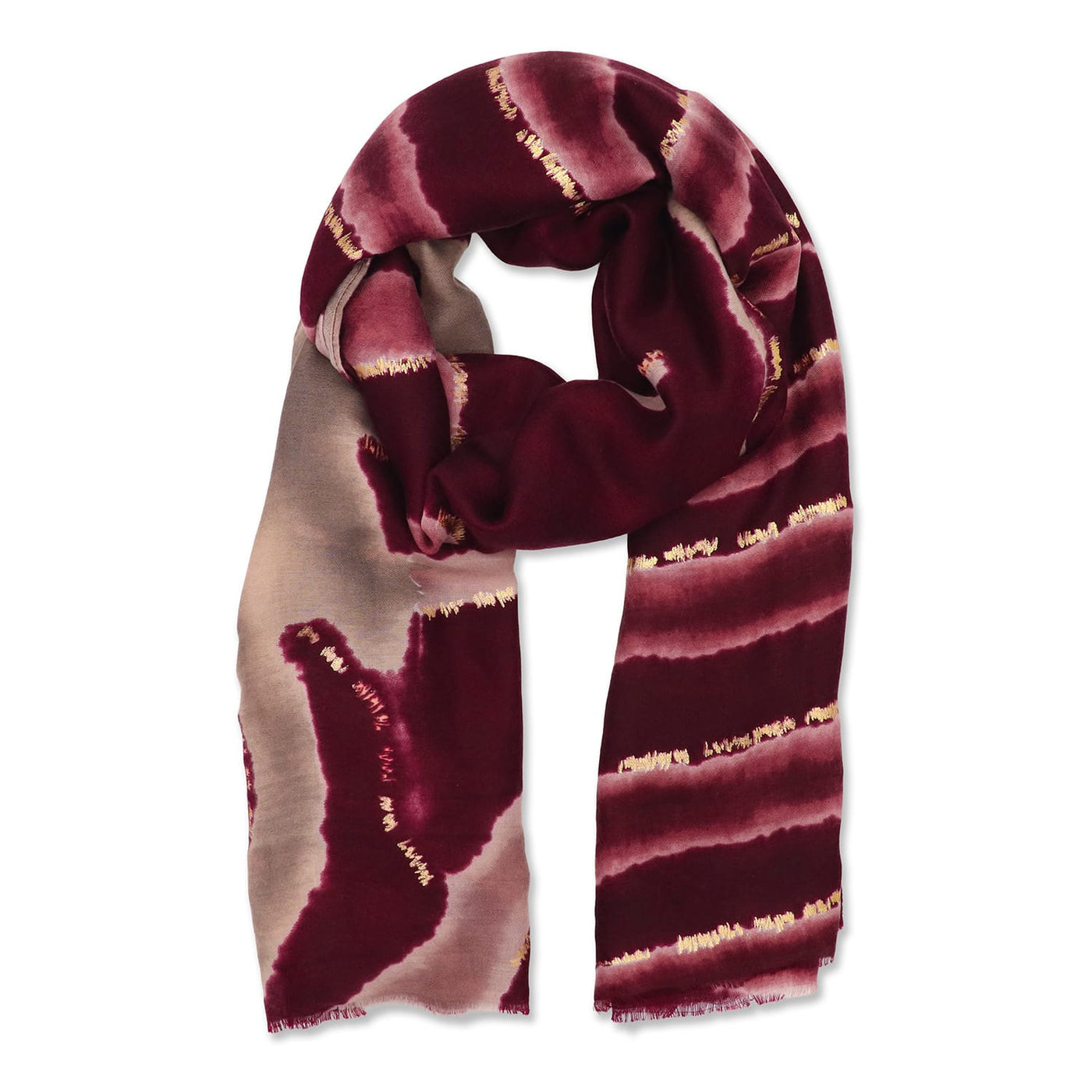 Zelly Burgundy Animal Mid-Weight Scarf