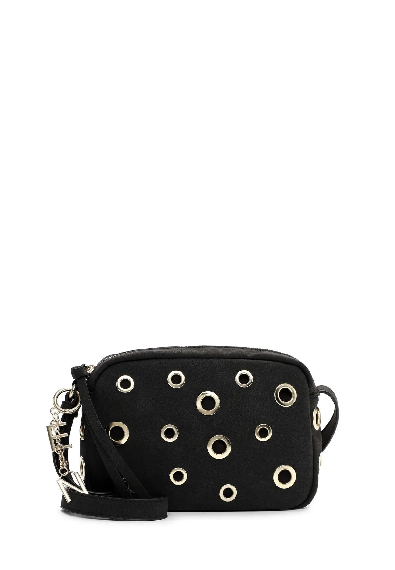 Graphite & Gold Eyelet Bag