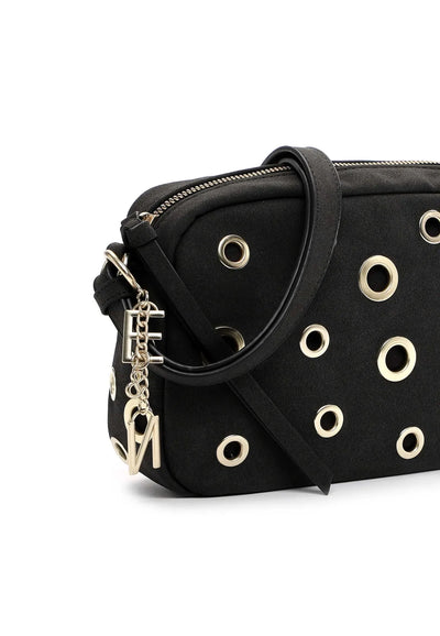 Graphite & Gold Eyelet Bag