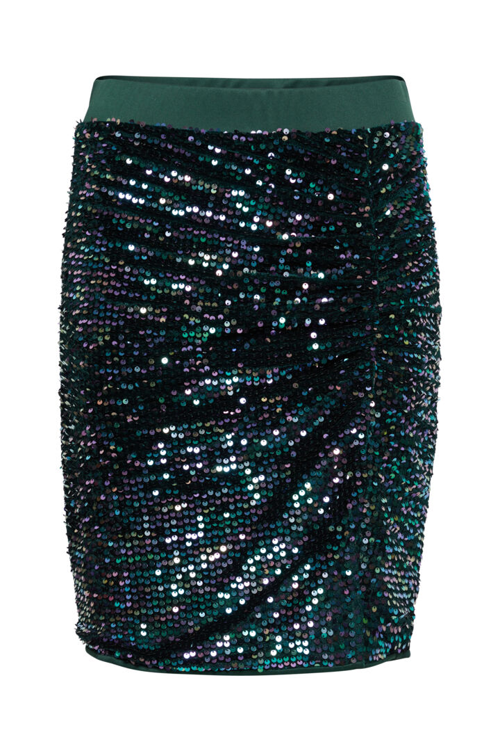 Byoung Green Sequin Salta Mini Skirt