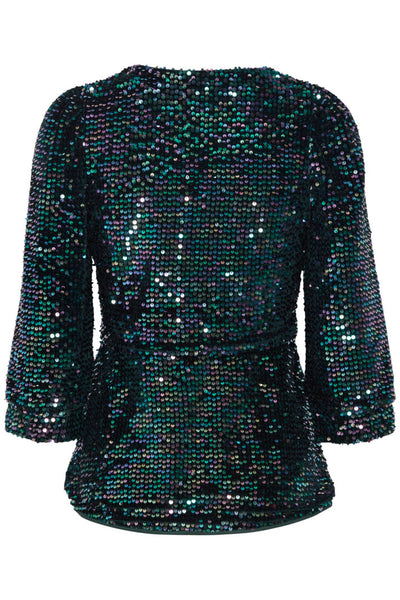 Byoung Green Sequin Salta Top