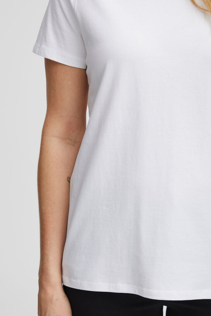 Fransa White Basic T-Shirt