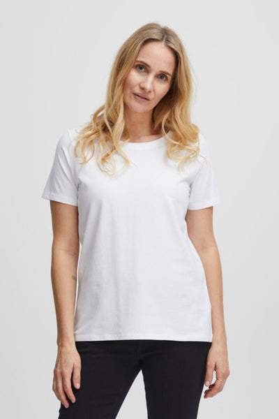 Fransa White Basic T-Shirt