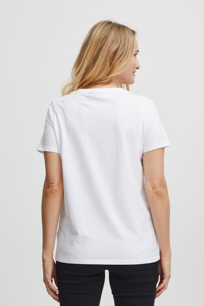 Fransa White Basic T-Shirt