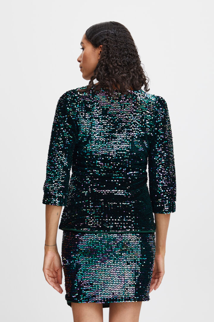 Byoung Green Sequin Salta Top