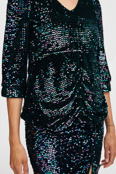 Byoung Green Sequin Salta Top