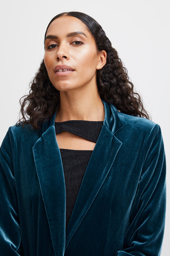 Byoung Teal Velour Perlina Blazer  but