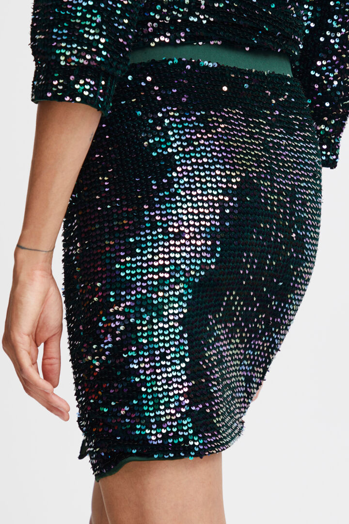 Byoung Green Sequin Salta Mini Skirt