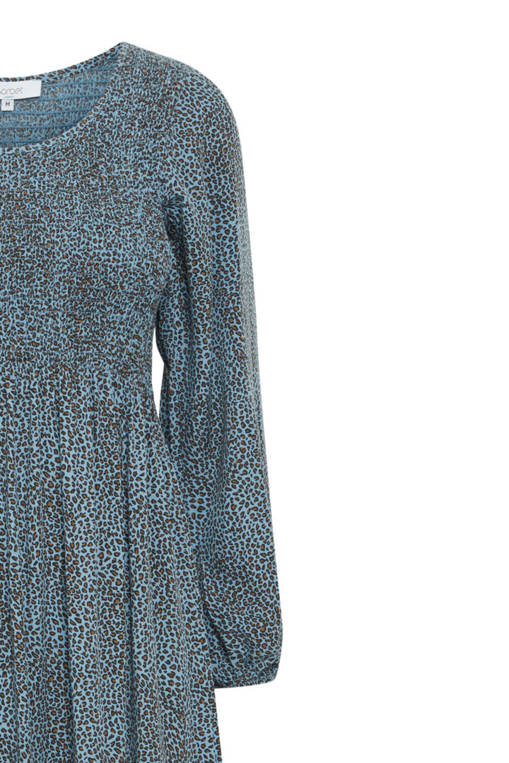 Blue Leopard Rafia Dress