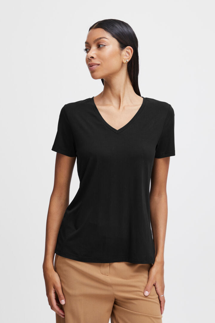 Byoung Black Rexima V Neck Top