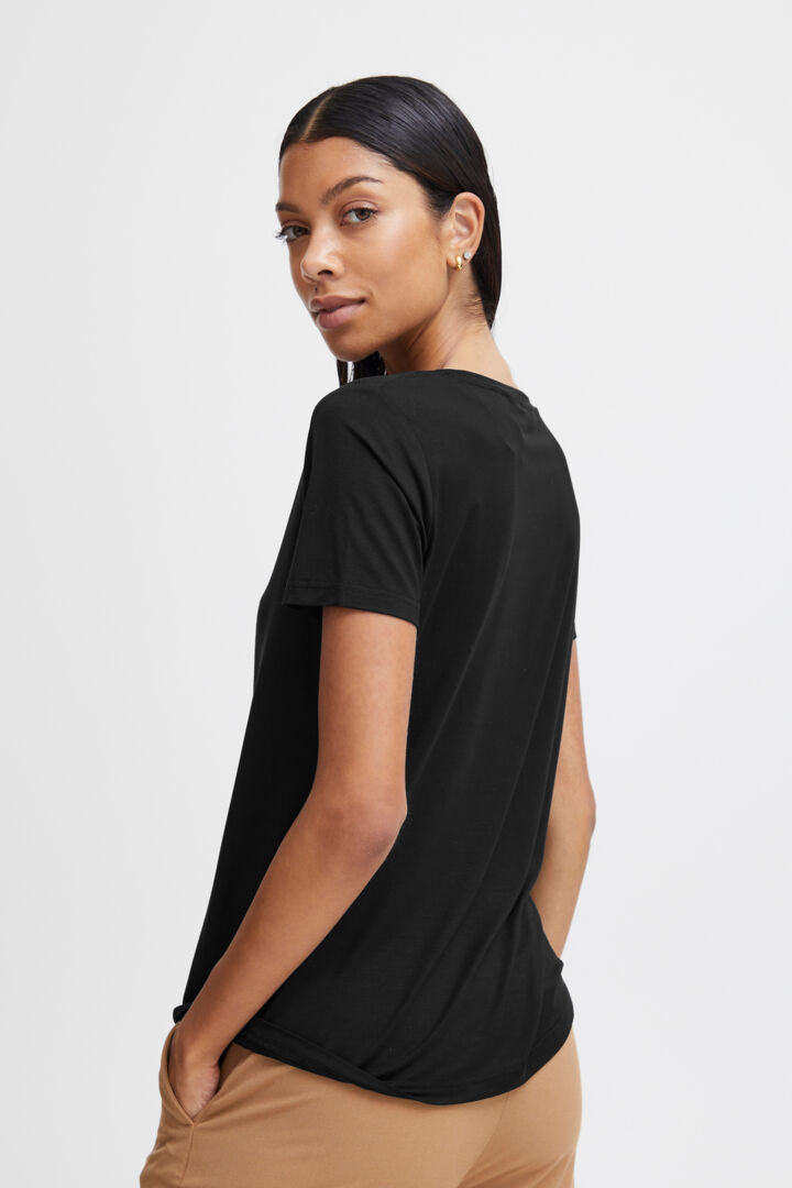 Byoung Black Rexima V Neck Top