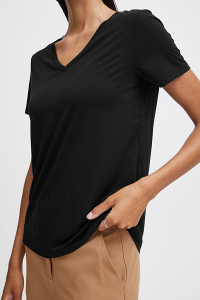 Byoung Black Rexima V Neck Top