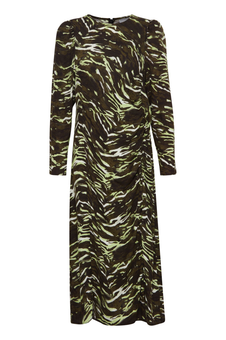Fransa Green Patterned Zuri Dress