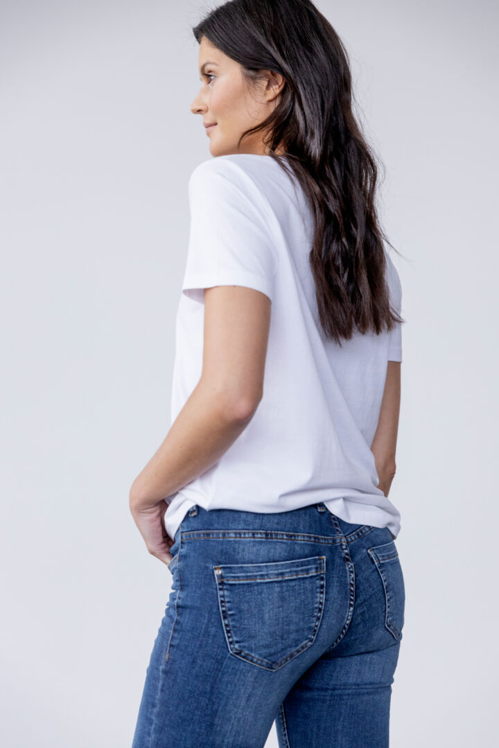 Fransa White Basic T-Shirt