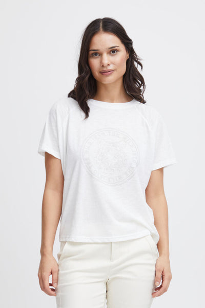 Fransa White Elina T Shirt