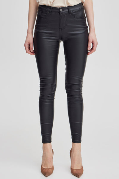 Byoung Black Faux Leather Trousers