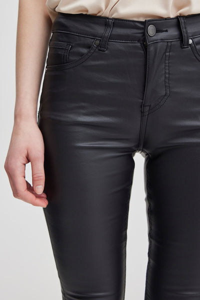 Byoung Black Faux Leather Trousers