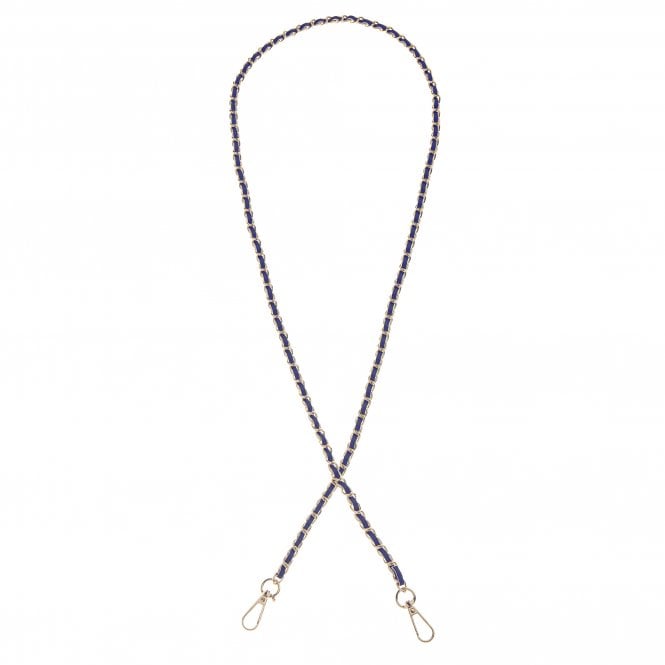Navy & Gold Chain Bag Strap