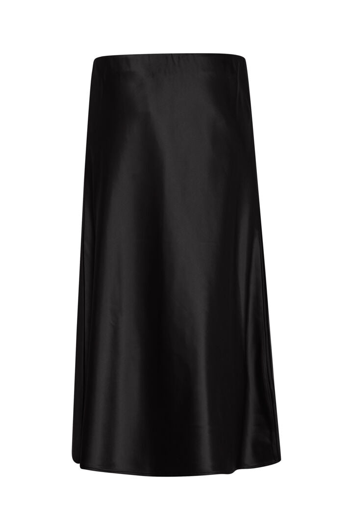 Fransa Black Nata Satin Skirt