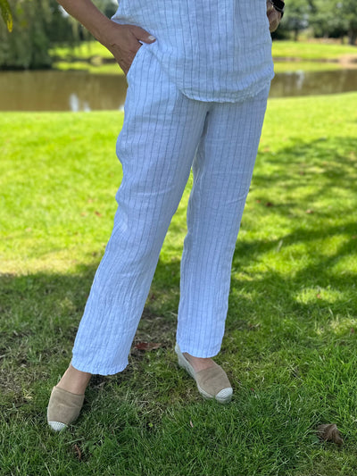 d.e.c.k White Pinstripe Trousers