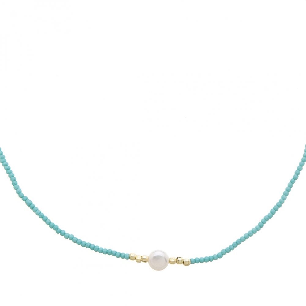 Turquoise Dainty Beaded Necklace