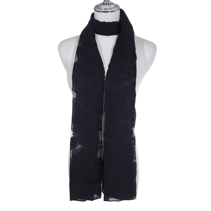 Black Ornate Pattern Scarf