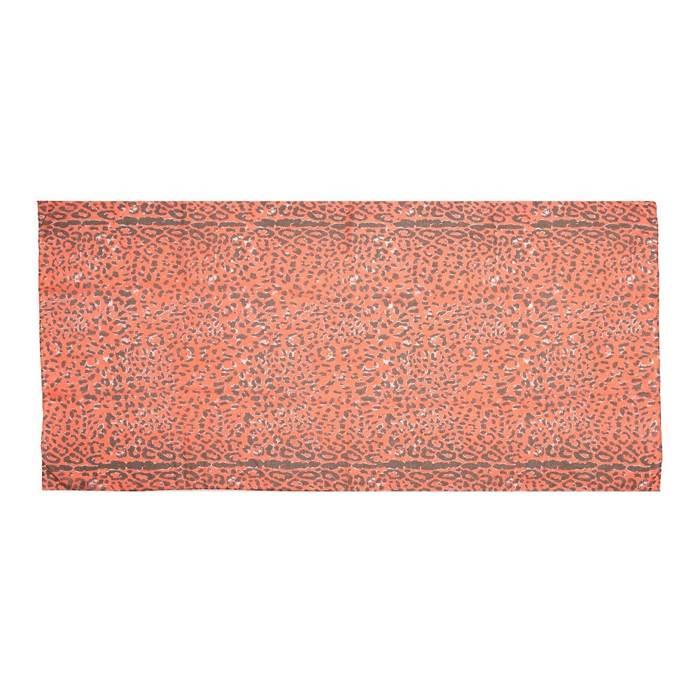 Neon Orange Leopard Scarf