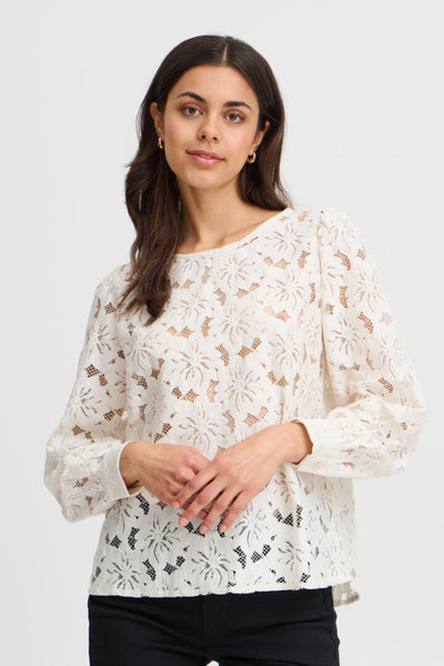 Fransa Cream Bonni Blouse