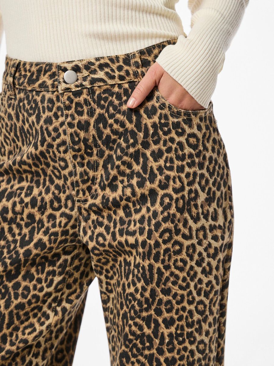 PIECES Leopard Print Jeans