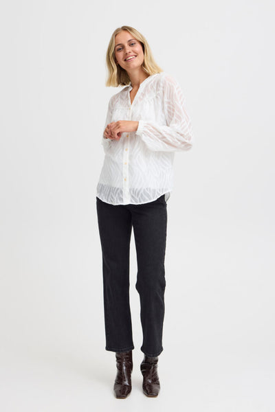 Fransa Off White Hazy Blouse