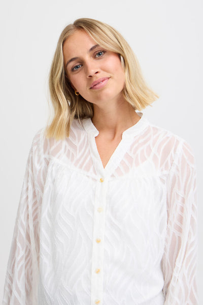 Fransa Off White Hazy Blouse