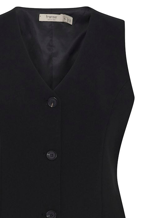 Fransa Black Waistcoat