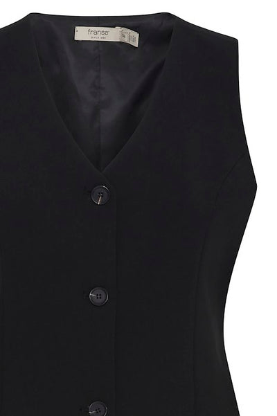 Fransa Black Waistcoat